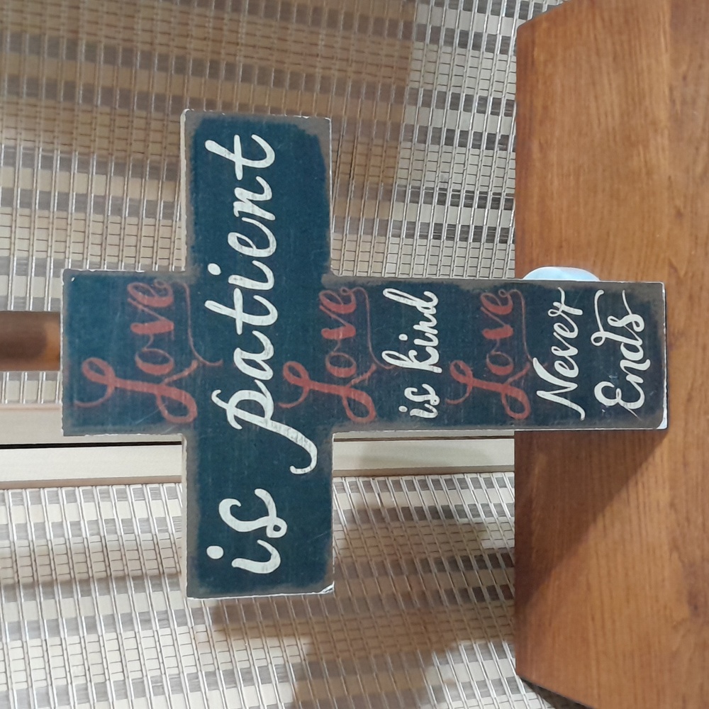 Love is patient cross home decor